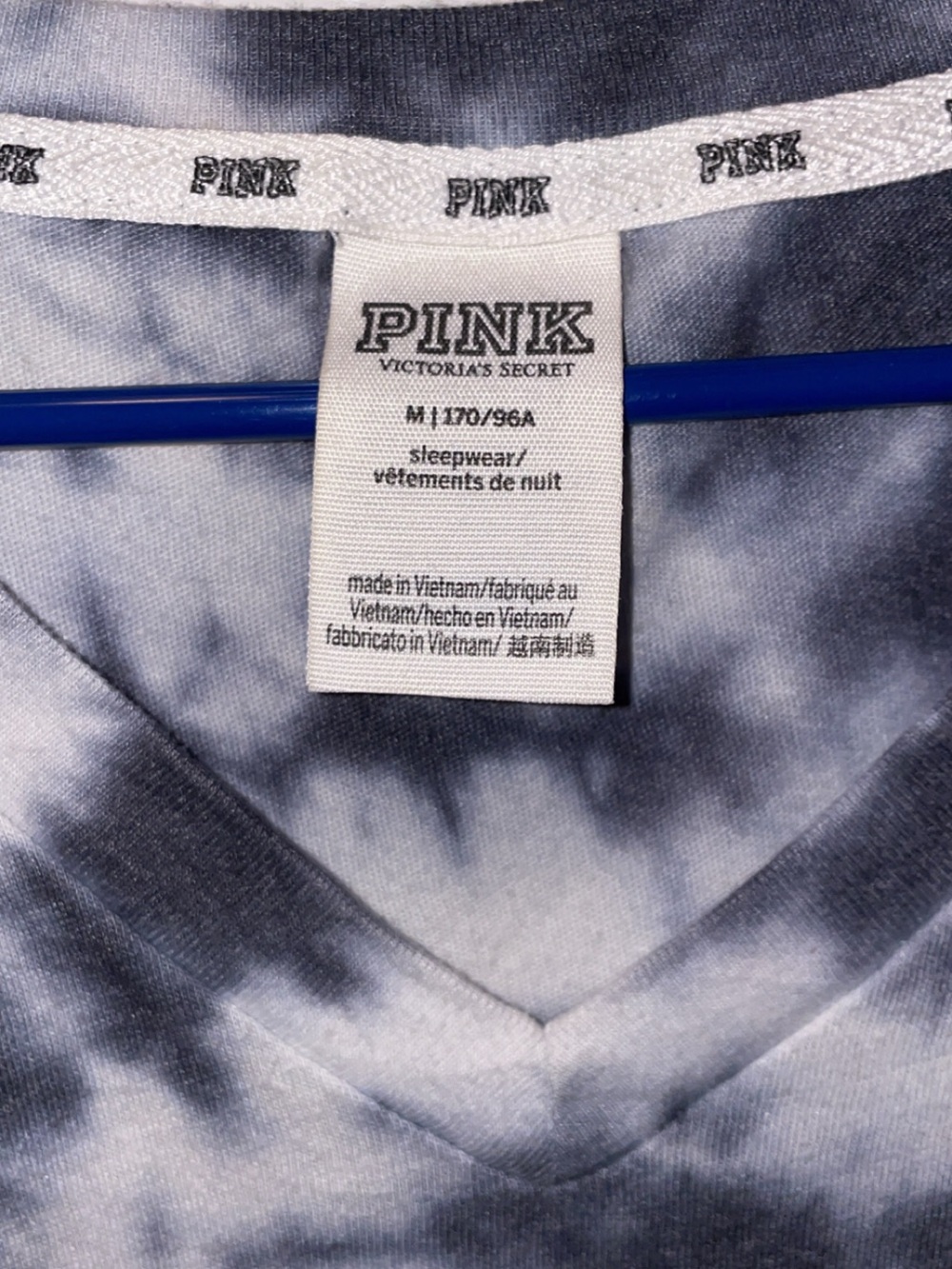 Victoria's Secret Black and White Tie-Dye Short Sleeve Tee - Picture 2 of 4